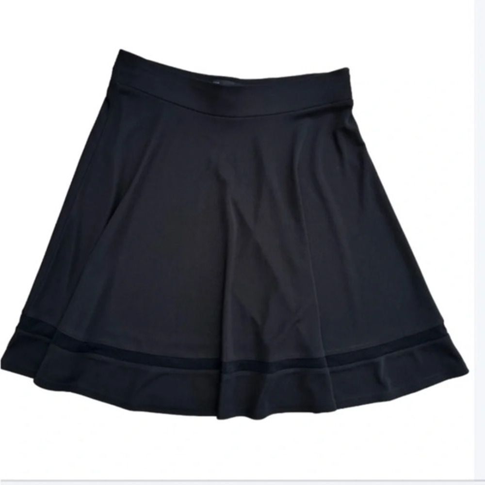 INC International Concepts Black Skirt Small Mesh Detail Stretch Athleisure